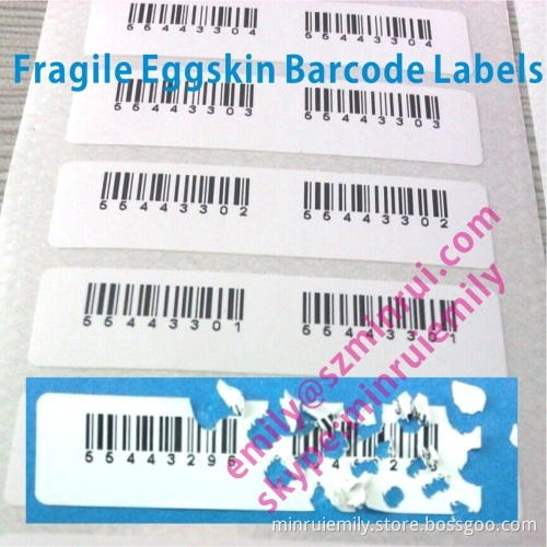 Custom Self Destructible Barcode Stickers,security Destructive Barcode Labels,security Barcode Label With Serials Number 